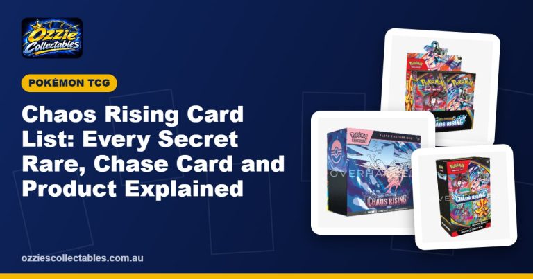 Chaos Rising card list guide with Pokémon TCG Mega Evolution ME04 sealed products