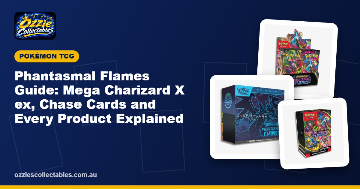 Phantasmal Flames Pokémon TCG sealed products from the Mega Evolution series