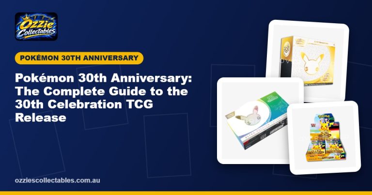 Pokémon 30th Anniversary Celebration trading card products at Ozzie Collectables