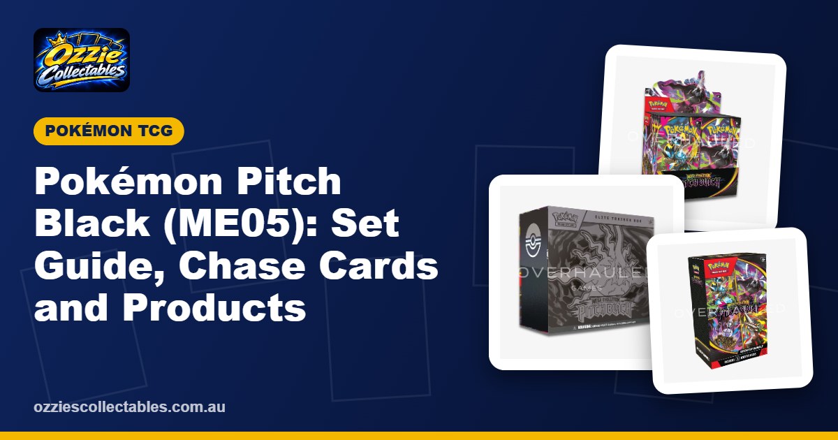 Pokemon Pitch Black ME05 English booster box and Elite Trainer Box featuring Mega Darkrai ex